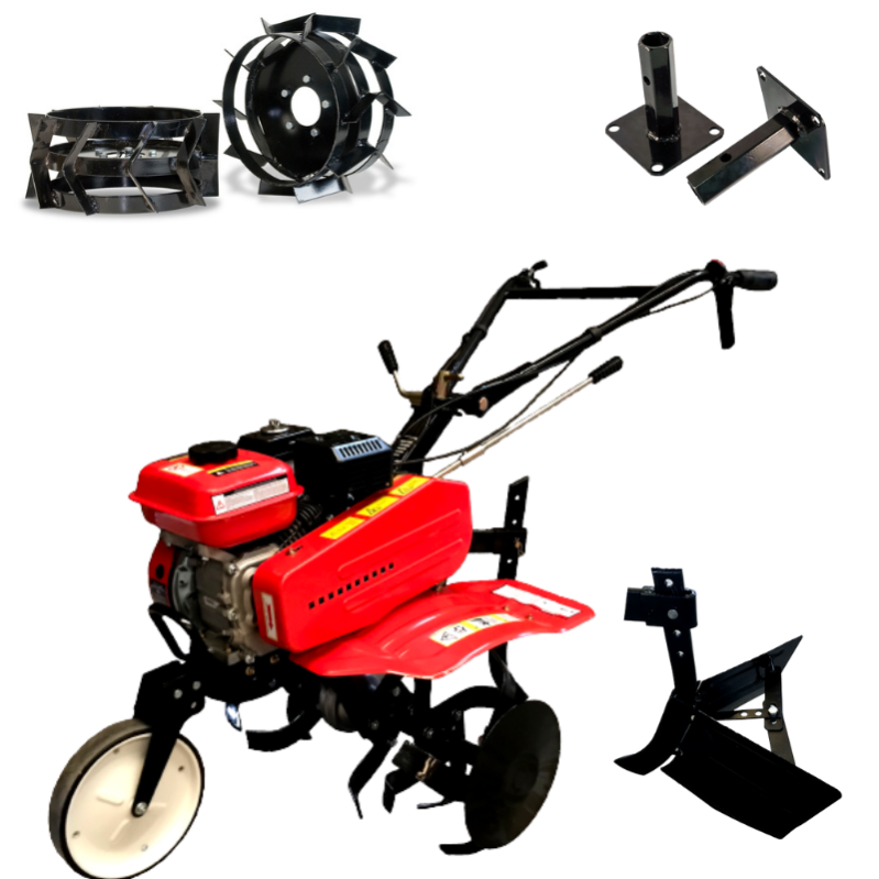 Motoazada A.Manual 7CV 3v + Ruedas Metálicas + Asurcador + Mangones