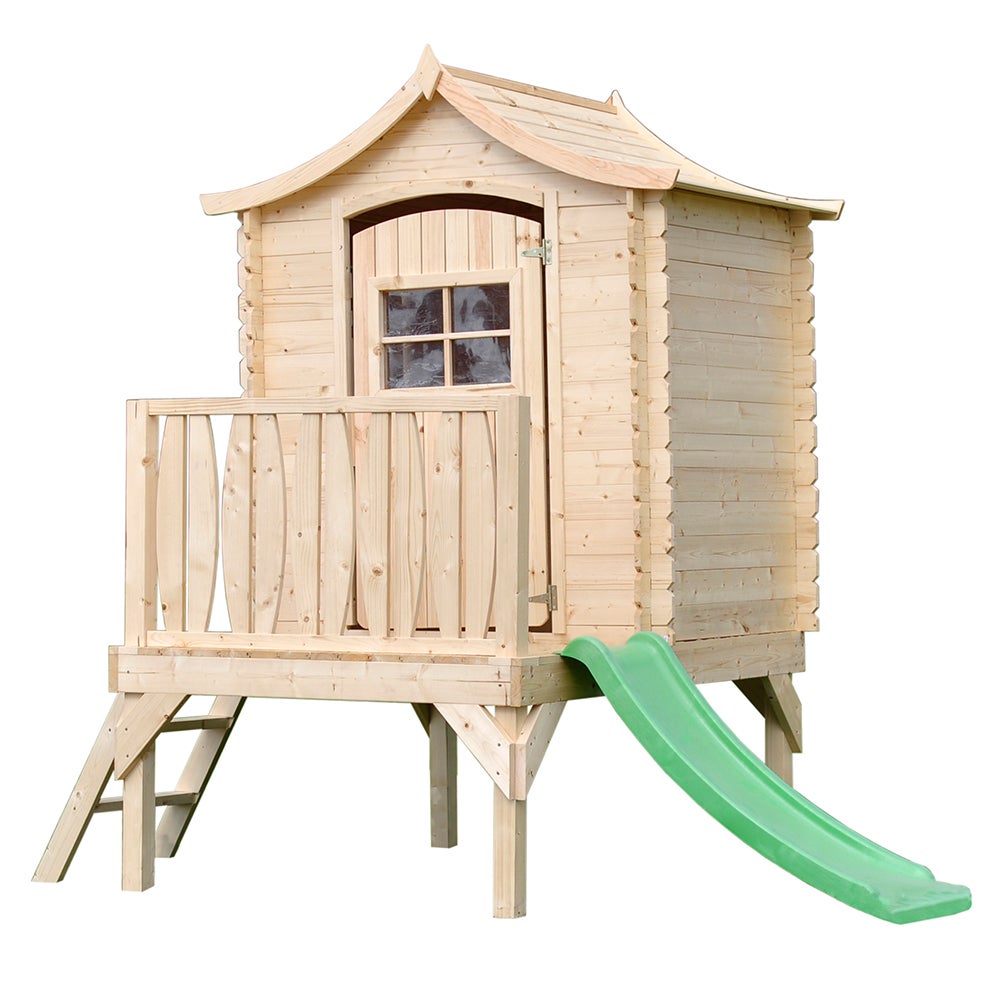 Casitas de madera infantiles jardin 1.1m2 - Casita para niños CON EL SUELO  - L146xB112xA143cm – Casa jardin infantil - Timbela M516