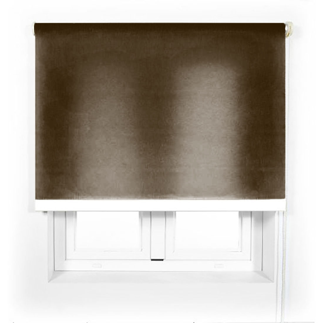 Acomoda textil - estor translucido liso de fácil instalación. marrón. (150x180 cm)