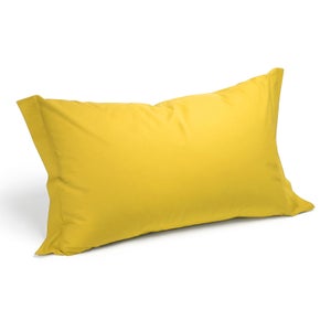 Coppia federe per Cuscino guanciale Letto 100% Cotone Made in Italy con  patella interna Giallo 