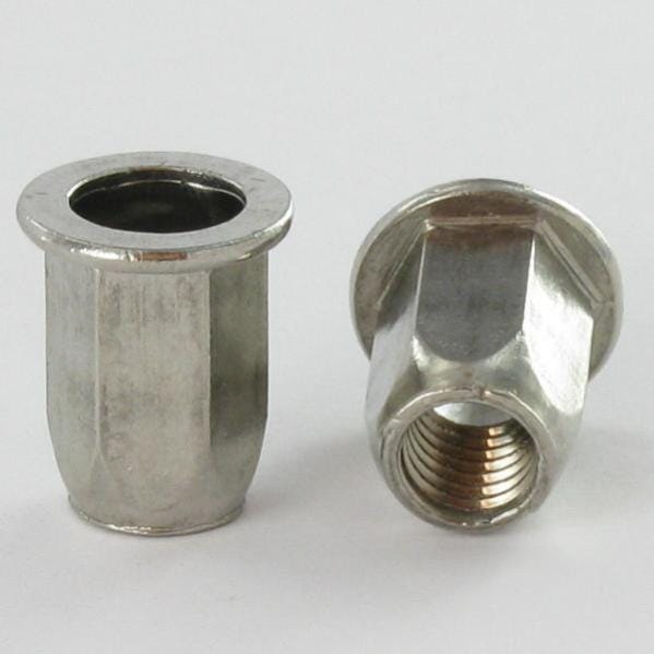 Ecrou à sertir cylindrique tête plate molete ouvert acier – www
