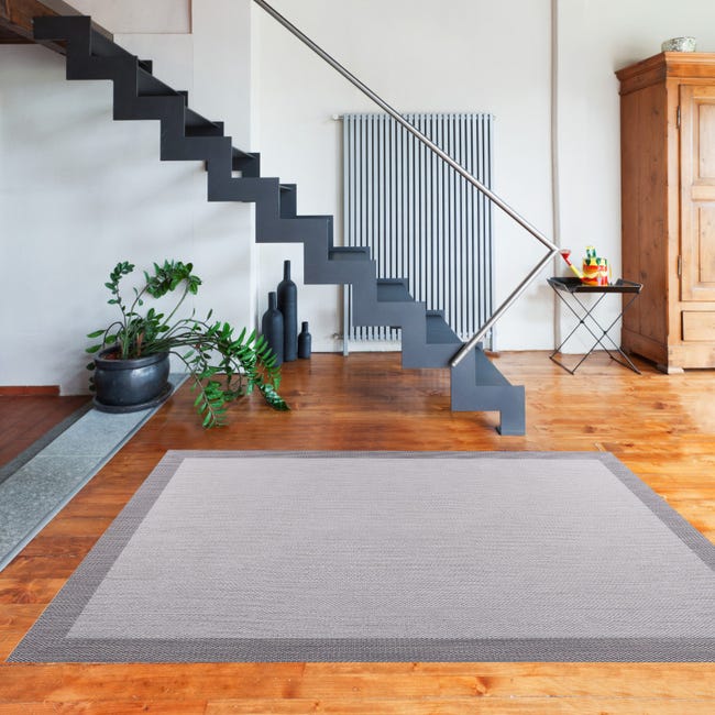 Alfombra vinílica alfombra PVC antideslizante, para interior y exterior Gris Claro, 120 x 180 cm | Leroy Merlin