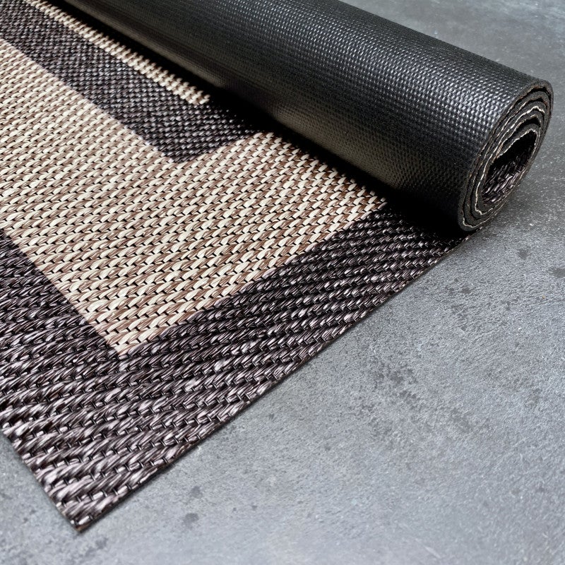 Alfombra vinílica premium, alfombra pvc antideslizante, para interior y exterior rectángulos marrón, 120 x 180 cm
