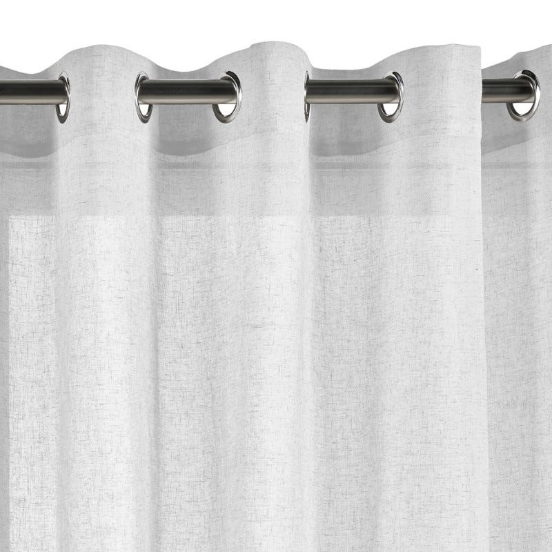 Cortina con ollaos blanca cortinas salon tanslucida 280 x 300