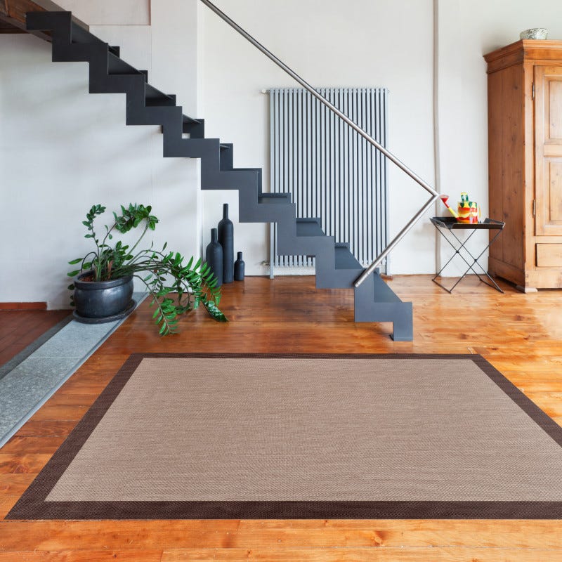 Alfombra vinílica Deblon, alfombra PVC antideslizante, para interior y  exterior Marrón Claro, 120 x 180 cm