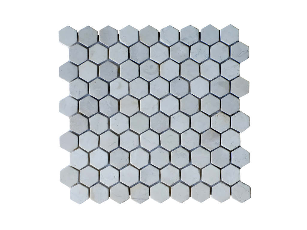 Mosaïque sol et mur en galets naturels crème pack de 1m² (11 dalles de  30x30 cm) OLA