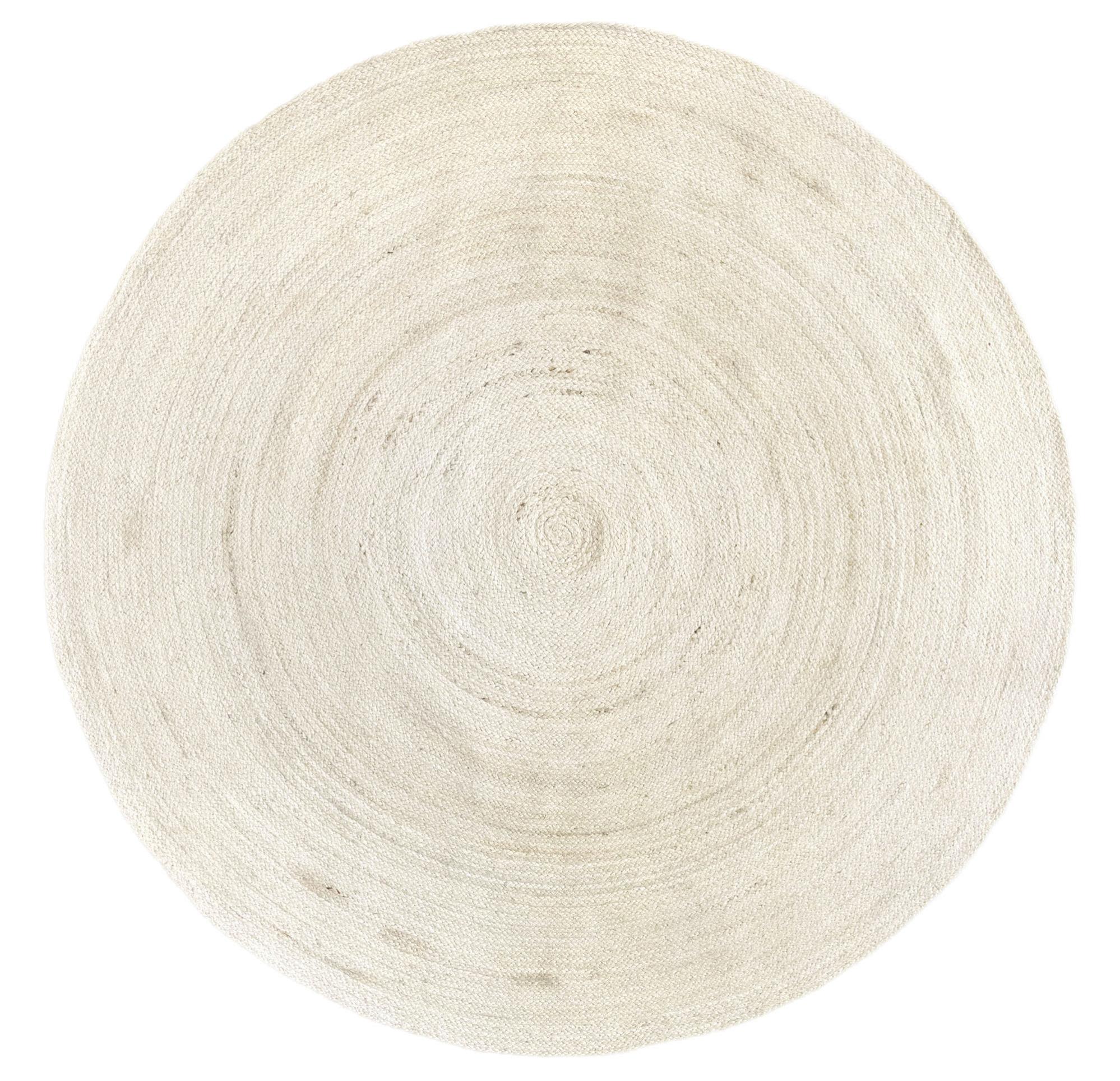Pouf rotondo imbottito in bouclé terracotta Arles | Klast Home