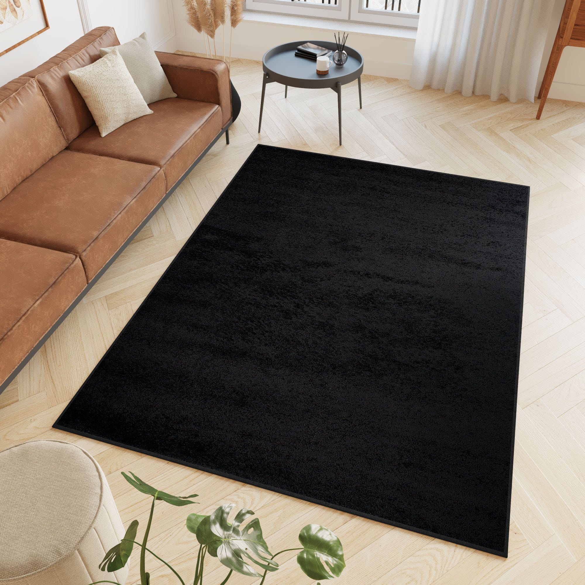 Tapis Noir Shaggy 100 x 160 cm - Moderne Décoration Chambre Carpet Moelleux  - Tapis Salon Rectangulaire Peluche - Cdiscount Maison