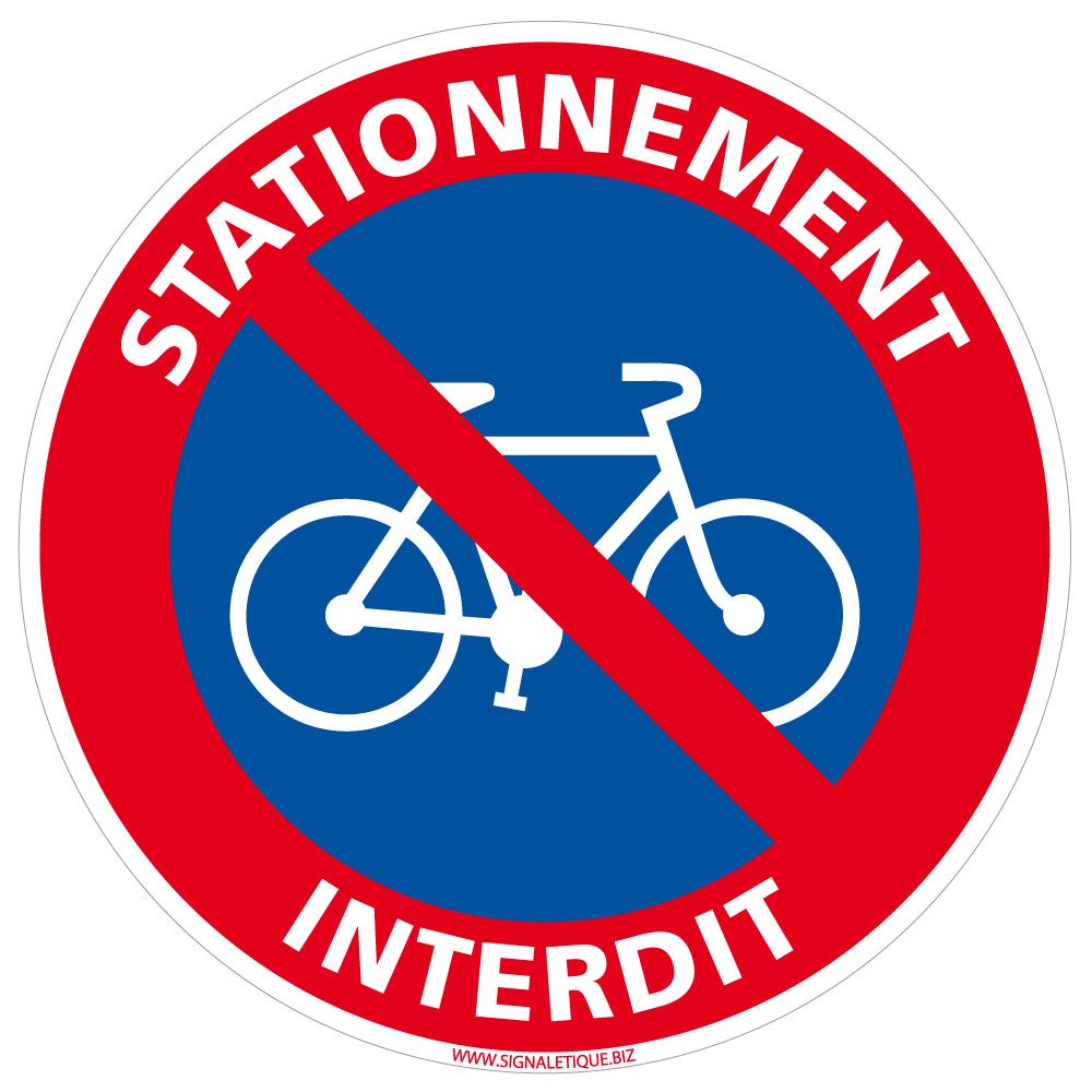 Autocollant Vélo Interdit - Sticker Interdiction aux vélos