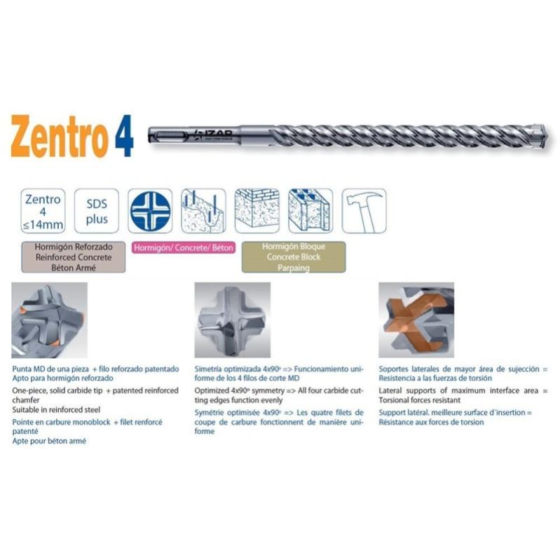 IZAR 32044 - Broca sds-plus zentro4 hormigon reforzado 5x160 mm | Leroy ...