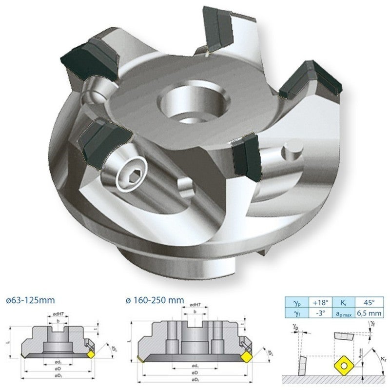 Izar 20617 - portaplaquitas fresado 45º grados w45se123f-45º 160r-w45se123f