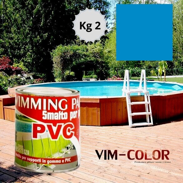 Émail Swimming Paint K5 Peinture pour Piscine en Toiles PVC Hors Sol Piscine  Creusée Vernis Liner Kg 2 Bleau Ral 299C (15 M²)