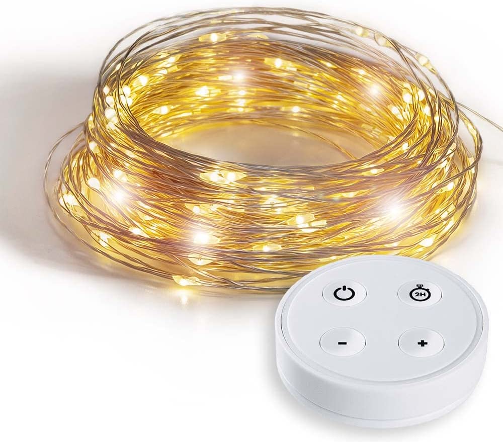 Guirlande lumineuse,Mini ampoule LED avec fil de cuivre, 12 pièces-lot,  bricolage, guirlande lumineuse, petite - CR2032 white 1M