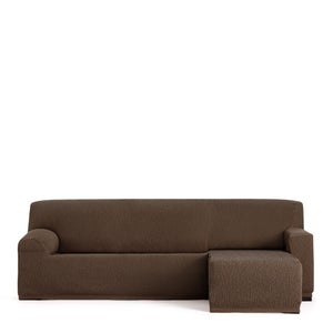 Funda de sofá Troya chaise longue elástica derecha b/c beige 250 - 310 cm