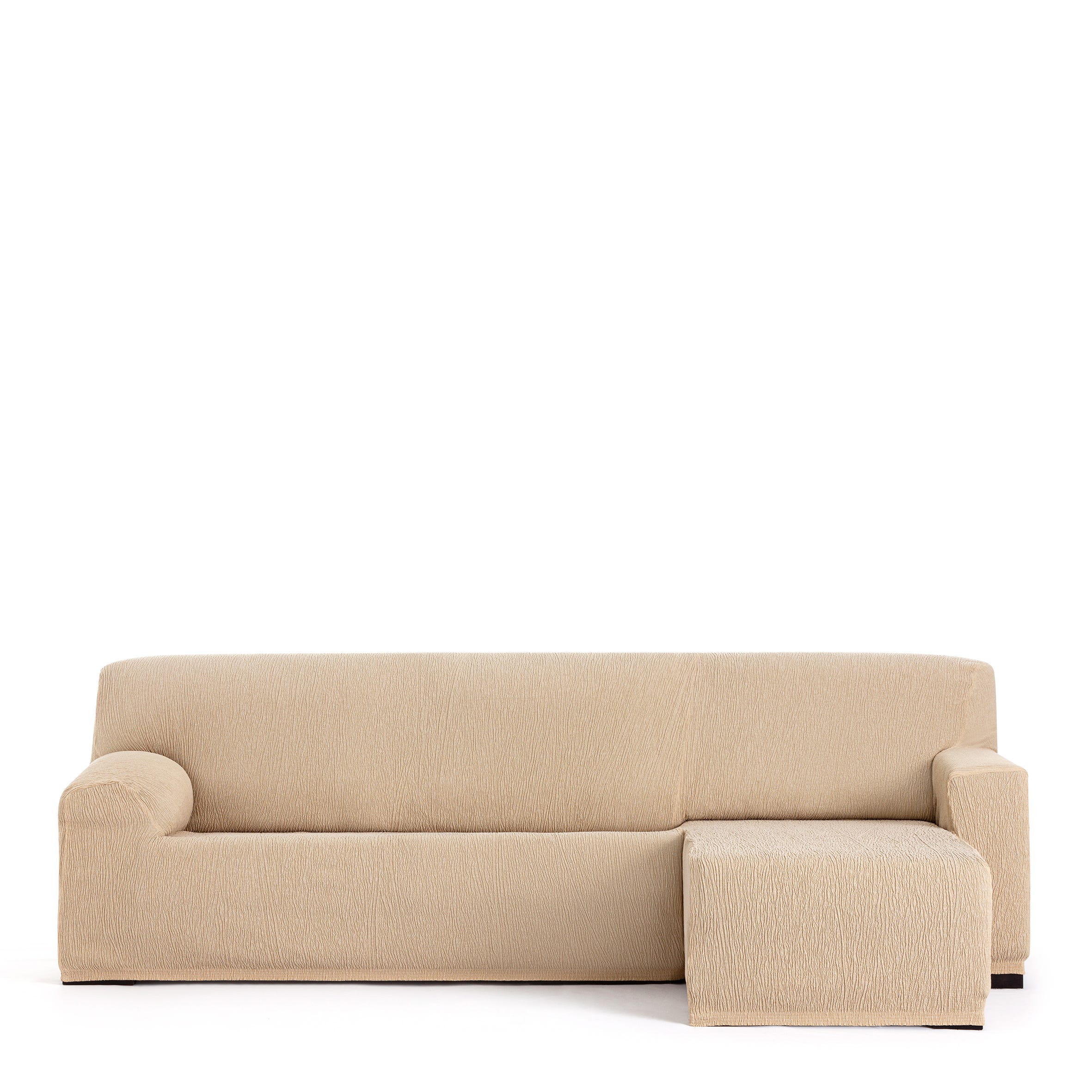 Funda de sofá Troya chaise longue elástica derecha b/c beige 250