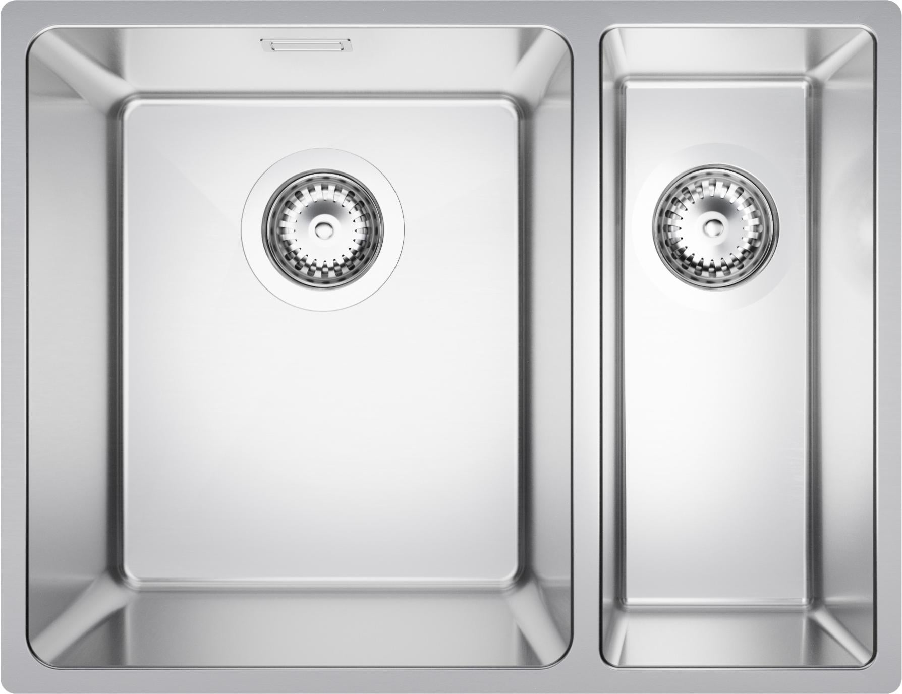 Evier Cuisine Inox, 44 x 57 cm, Evier en Acier 1.5 bacs + Kit de Vidage