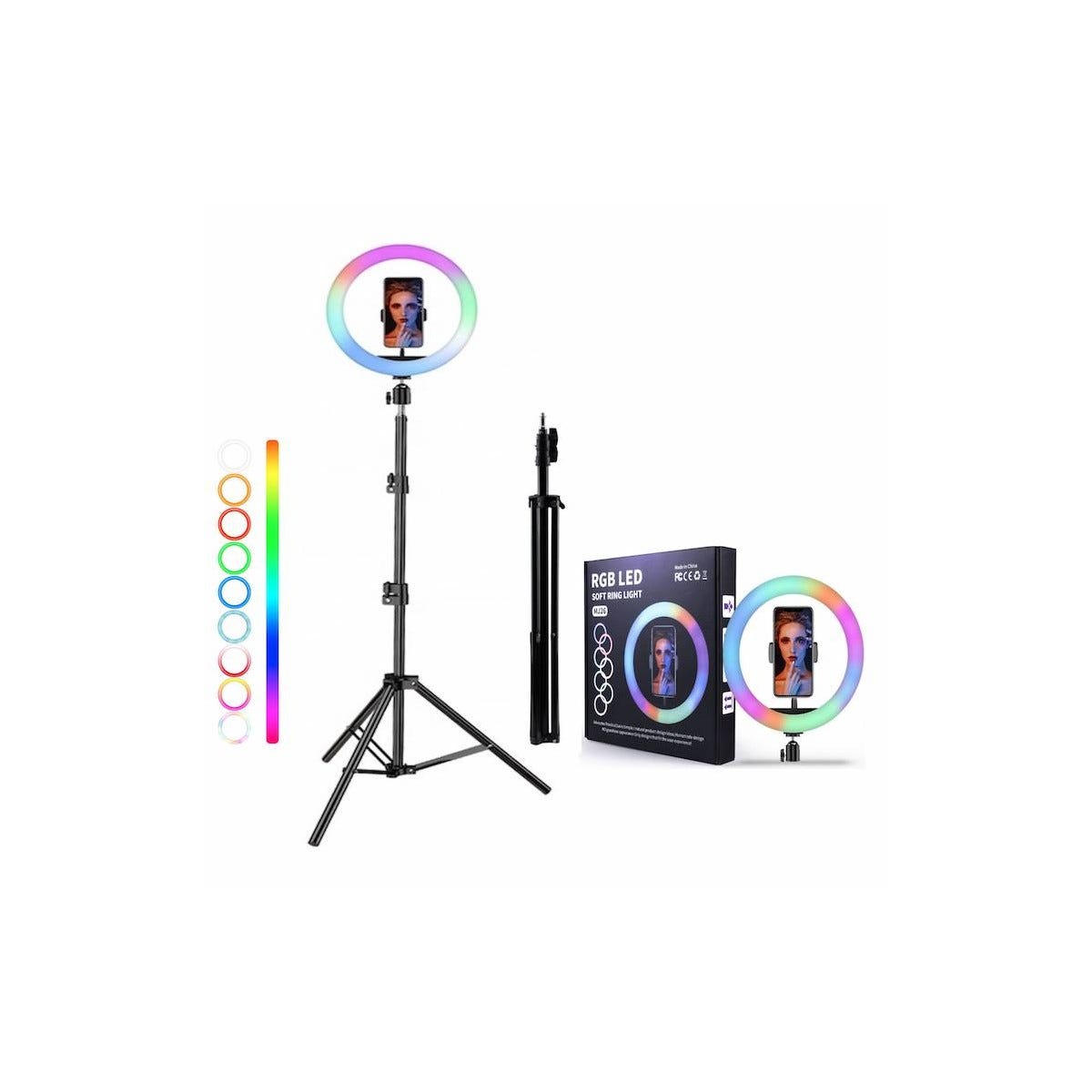 Aro de Luz LED Regulable 6 con Trípode, Soporte para Móvil y Funciones para  Fotografía, Maquillaje, Selfies,  y Streaming en Vivo