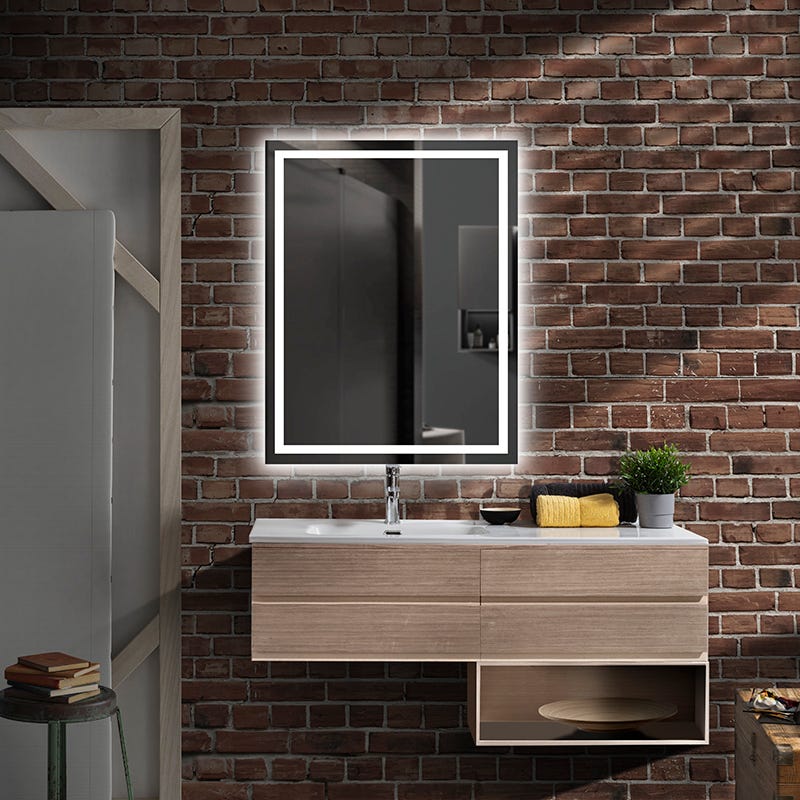 Specchio da bagno quadrato a LED retroilluminato MAGNA 120x80 - CRISTALED