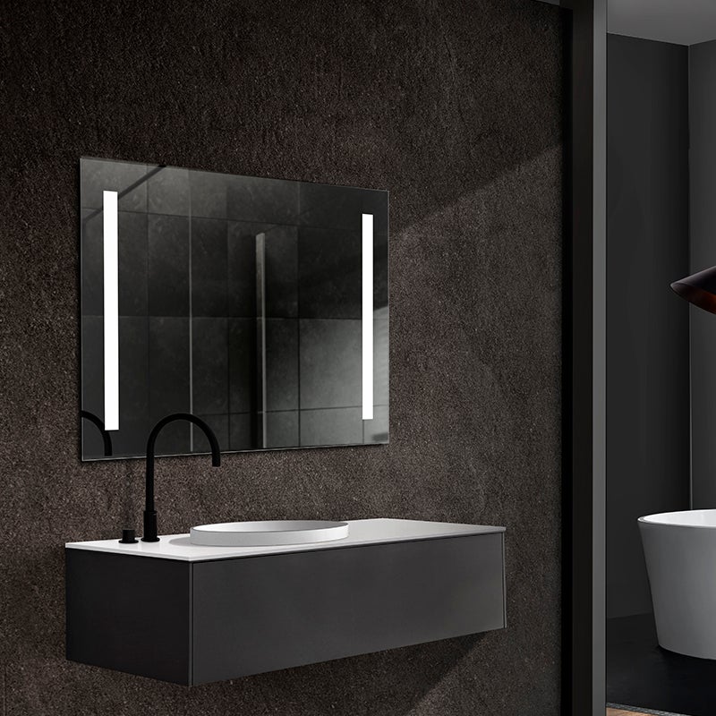 Espejo led baño cuadrado con canto redondeado retroiluminado LUX 90x80 -  CRISTALED