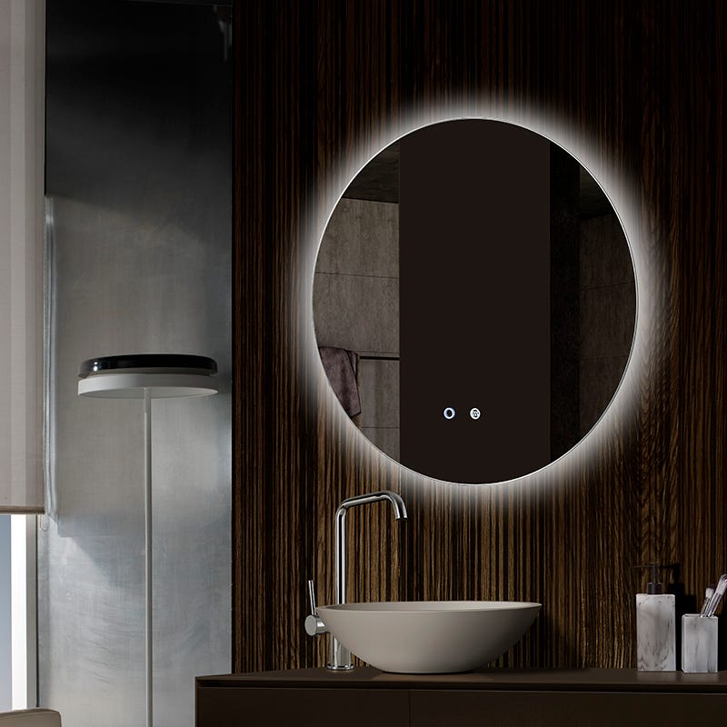 Specchio da bagno a LED retroilluminato rotondo BETA Ø60 - CRISTALED
