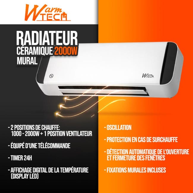 Radiateur à Inertie Fluide 2000W - Warm Tech