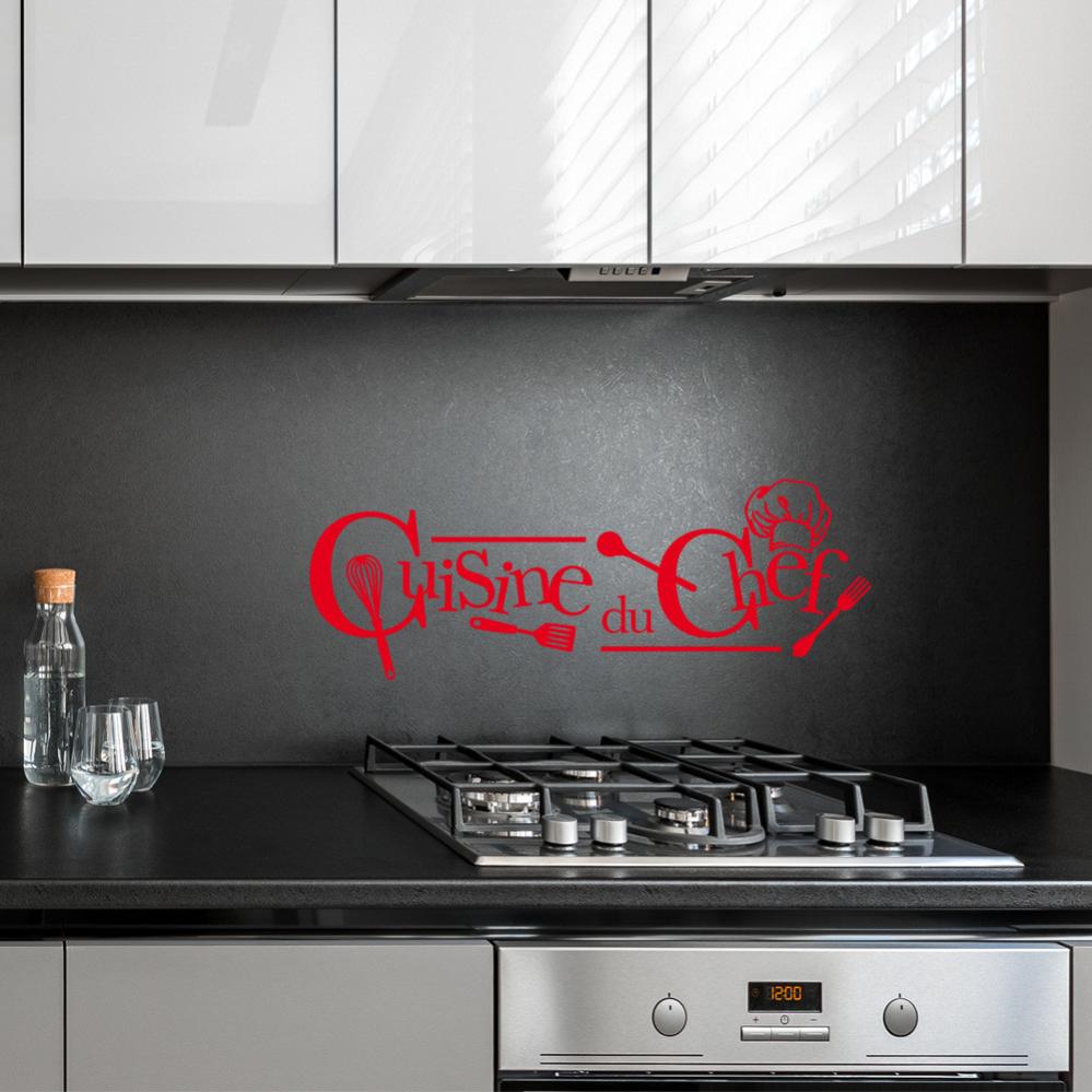 Sticker Cuisine Du Chef Autocollant Cuisine Du Chef Citation Cuisine Autocollante Decoration Murale Cuisine Leroy Merlin
