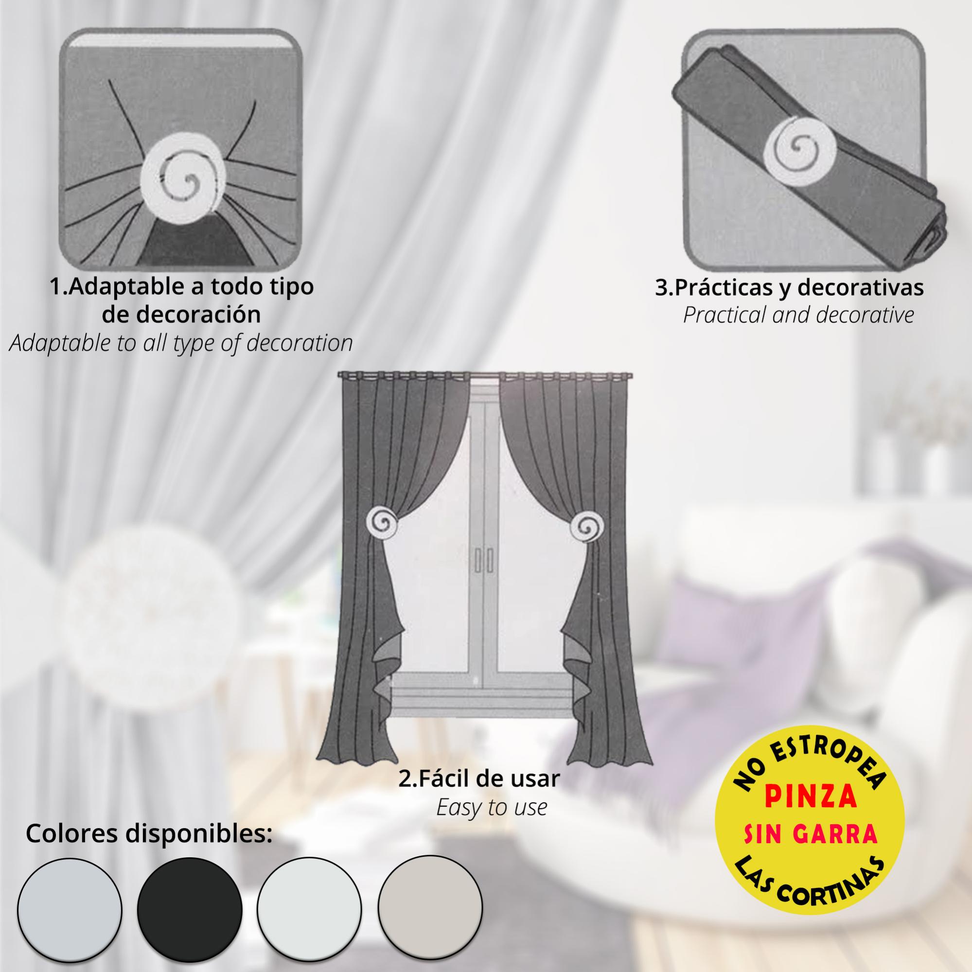 Clip per tende D.10,2x4x21cm in metallo bianco - 2