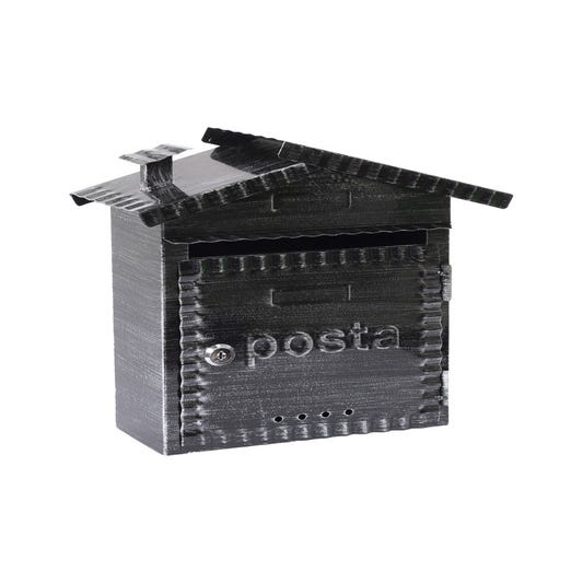 Relaxdays Cassetta della Posta con Targhetta, Metallo, 2 Chiavi, Casella  Postale, Buca Lettere 26,5x19x6,5 cm, grigio