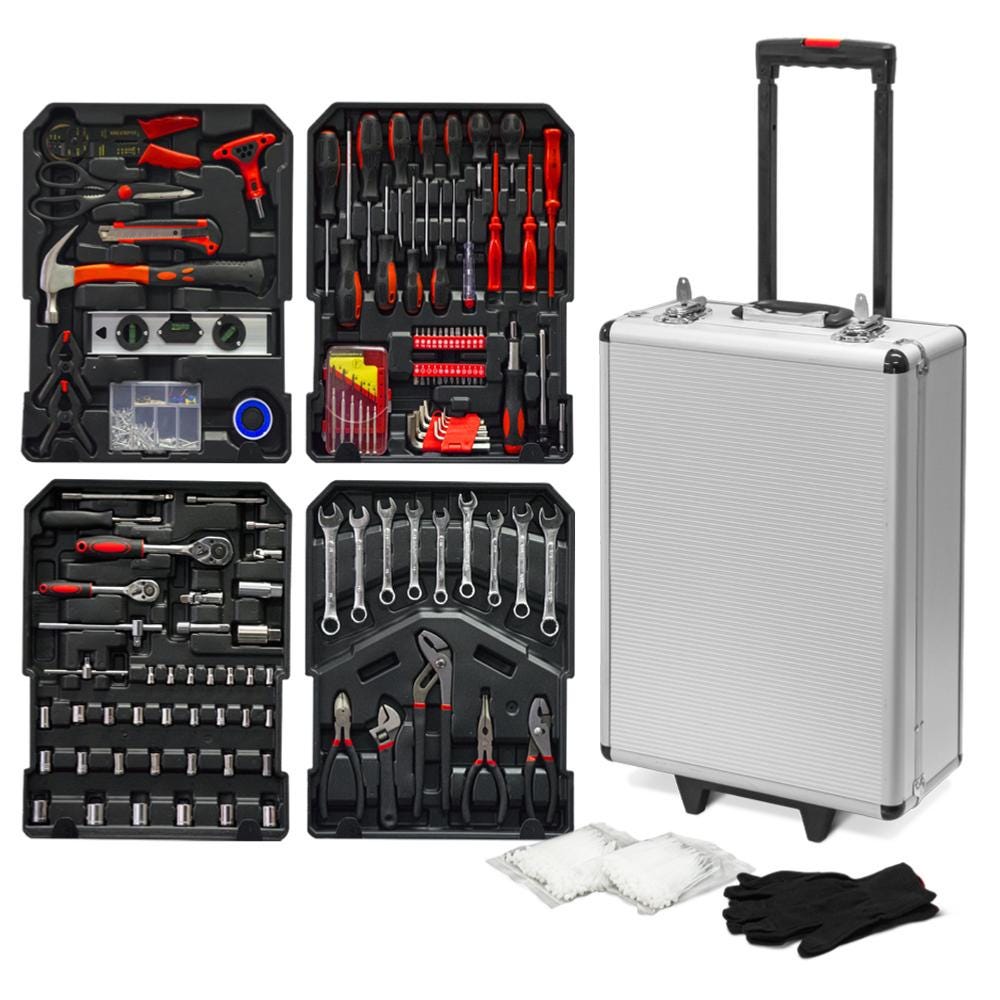 Caisse boite à outils complète - 820 pièces - valise avec poignée
