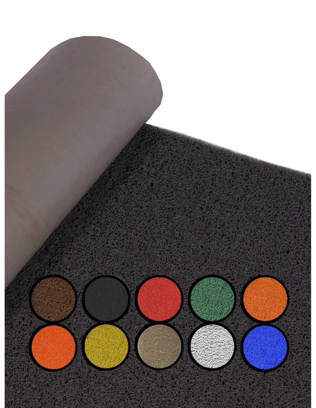 Felpudo de rizos pvc vinílico | gran resistencia y calidad | perfecto para entradas y recepciones | 1,22 x 9 m (negro sin base)