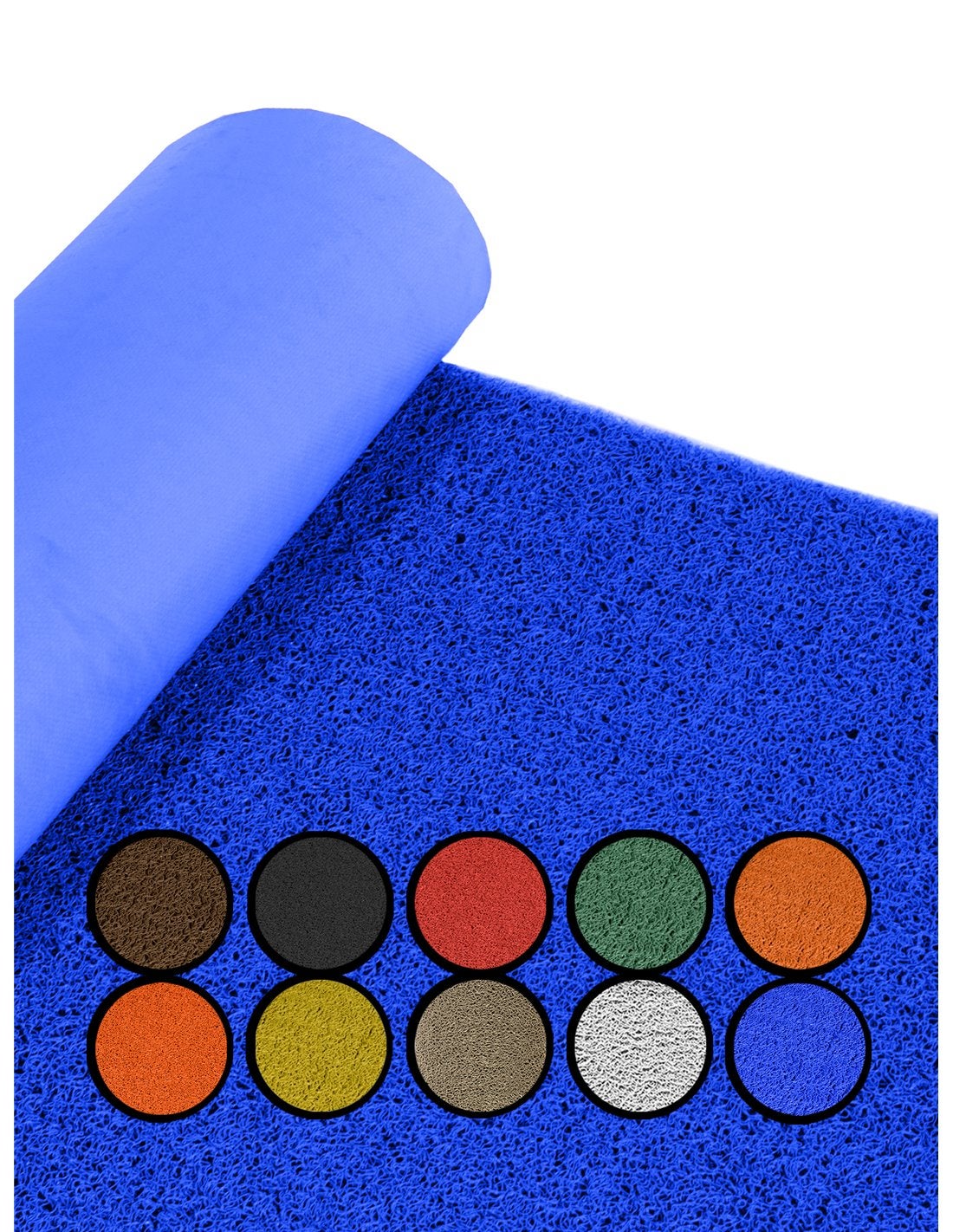 Felpudo de rizos pvc vinílico   gran resistencia y calidad   perfecto para entradas y recepciones   1,22 x 9 m (azul con base)