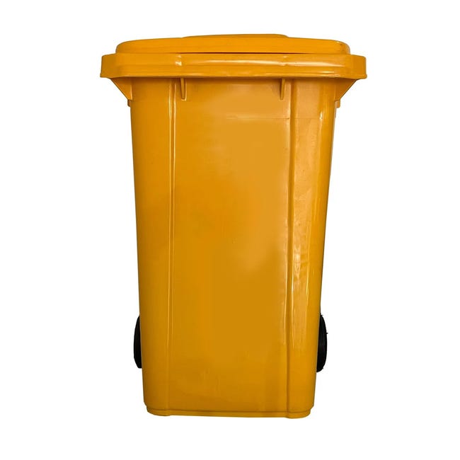 Contenedor de Basura Reciclables de Colores con Ruedas 240L, 240 L  (Amarilla)
