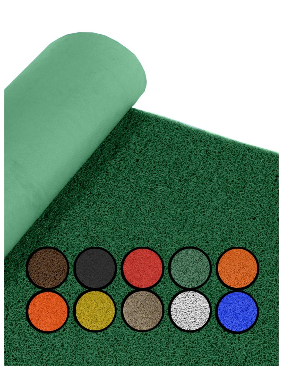 Felpudo de rizos pvc vinílico   gran resistencia y calidad   perfecto para entradas y recepciones   1,22 x 4 m (verde con base)