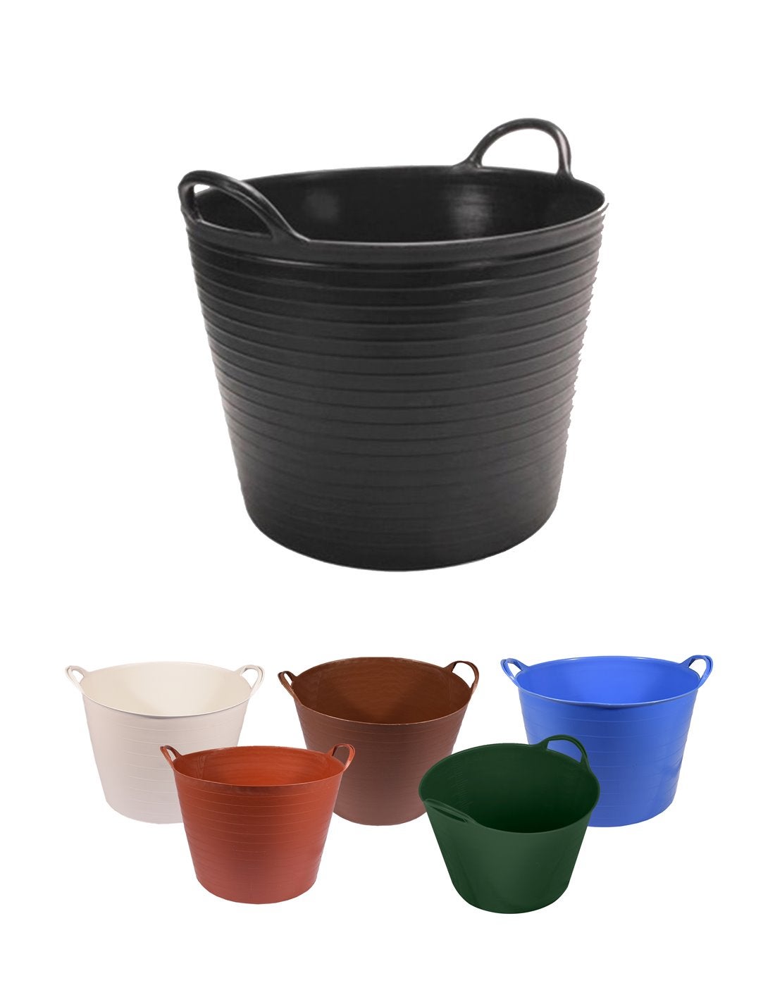 Espuerta de plástico flexible - capazo de goma con asas - cubo de plástico multiusos | pack x5 uds (25 l)