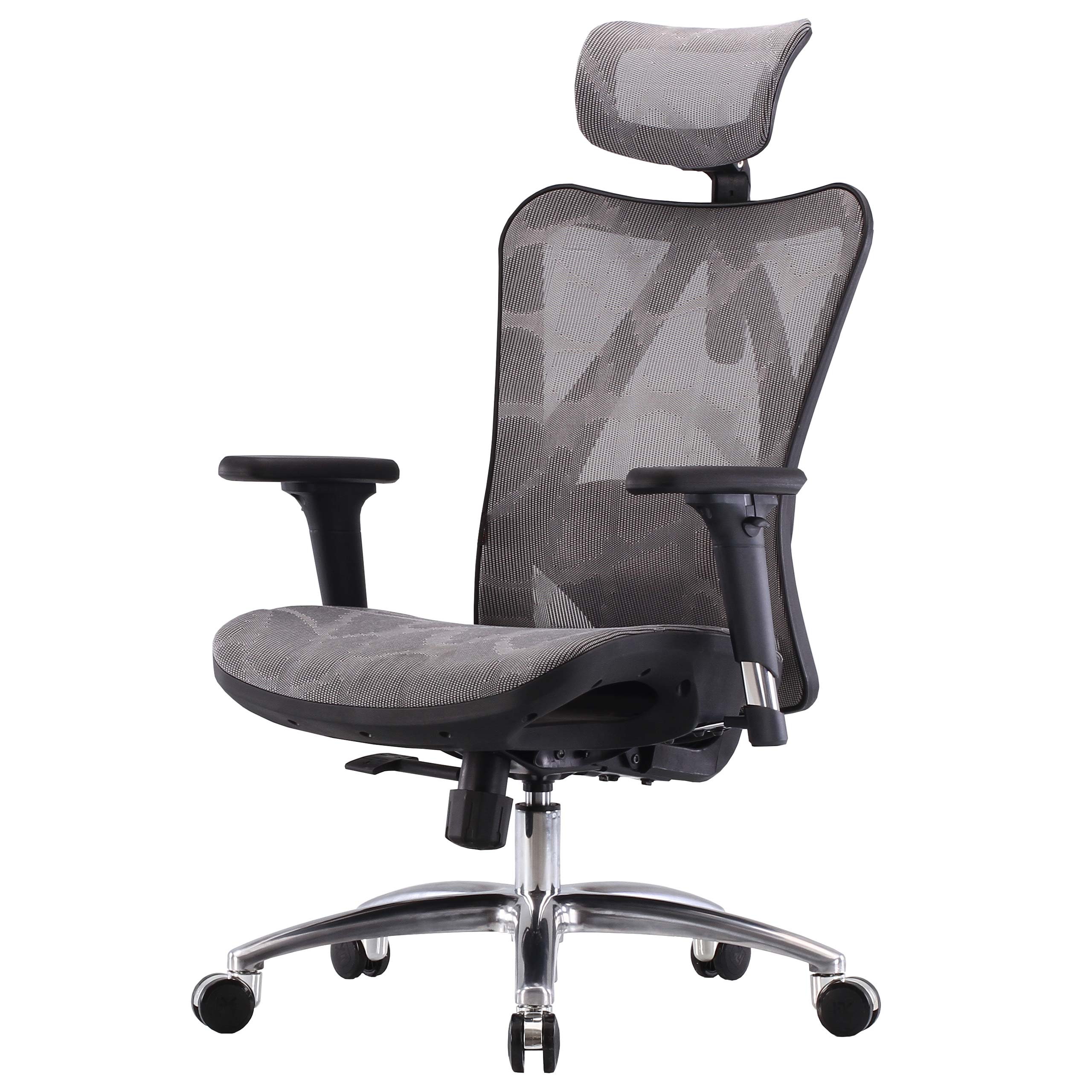 Sedia ufficio ergonomica in tessuto reclinabile con ruote nero