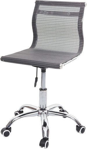 Chaise de bureau reception sans roulettes dossier en maille avec accoudoirs  gris BUR10500