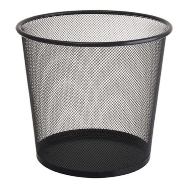 4 Cestini Per Carta In Rete Metallica 12 Litri – Nero, 27x23x19 Cm, Per Ufficio, Camera, Bagno, Cucina