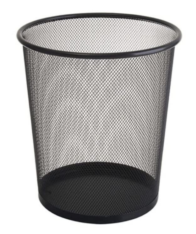SHOPPING IN RETE® - Cestino per la carta Cesto in Rete Metallica Trash Bidone immondizie Bidoni Spazzatura Tondo NERO 23 X 26 - 2