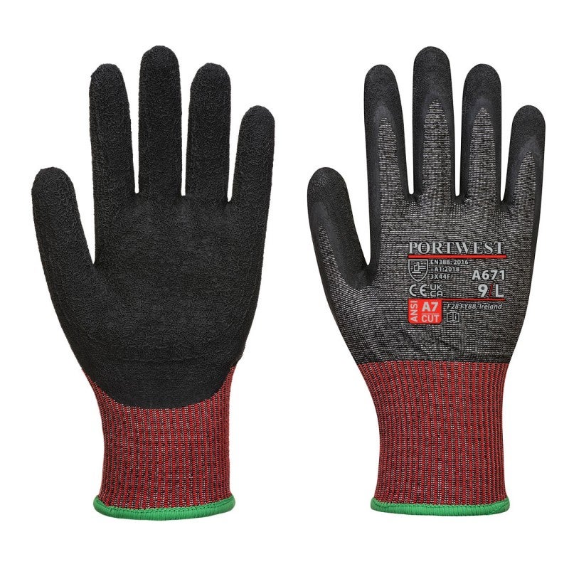 Portwest - Gants Anti Coupures De Niveau F En PU Lisse - Noir - 6 ...