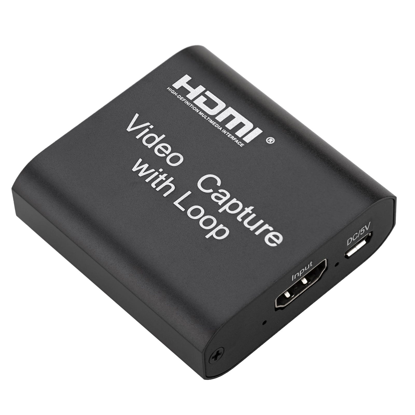 Enregistreur vidéo HDMI avec prise en charge 4K Full HD 1080p via USB 2.0  en noir