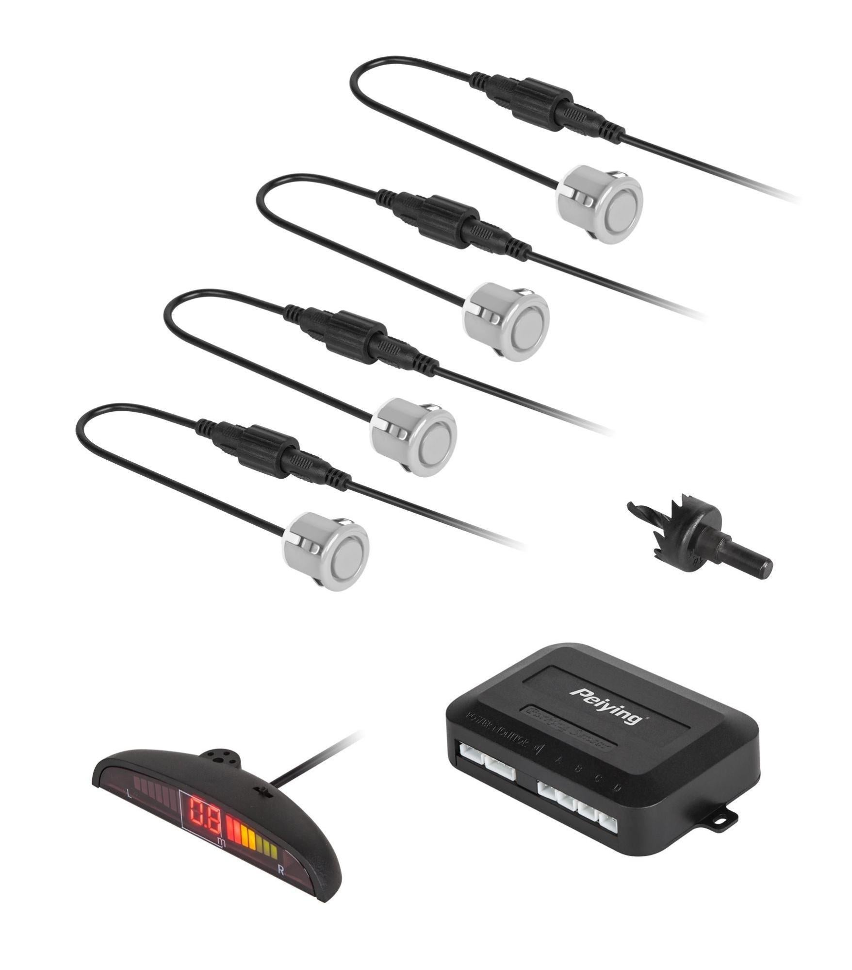 Kit Capteurs De Stationnement Arrière GoolRC - 8 Capteurs + écran LCD + Buzzer - Détection 30-250 Cm, 12V