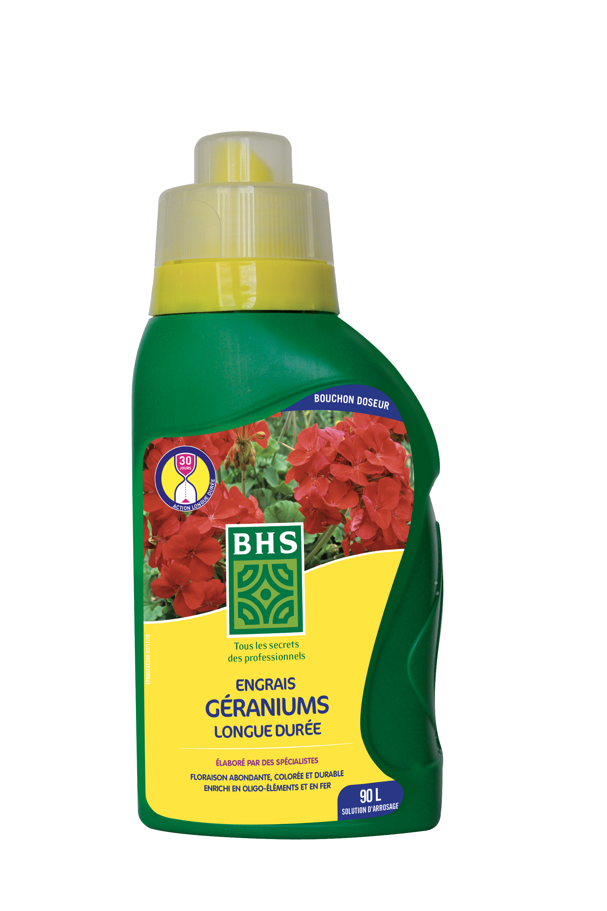 BHS EGE350 Engrais Geranium 350ml Trois formes d’azote pour une croissance foliaire