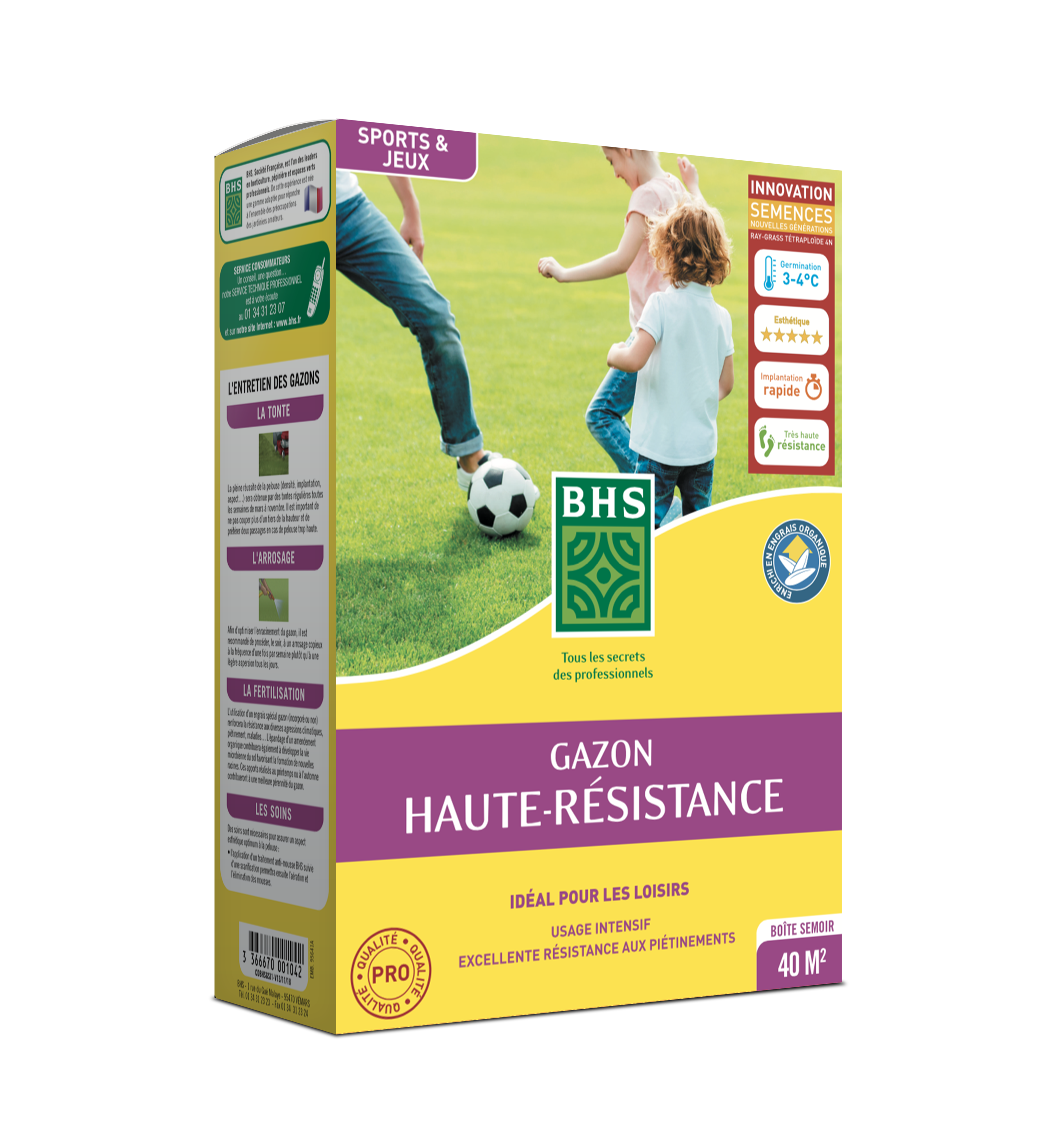 BHS GSJ1 | Gazon Haute Résistance | 40 M² | 1kg | Usage Intensif ...