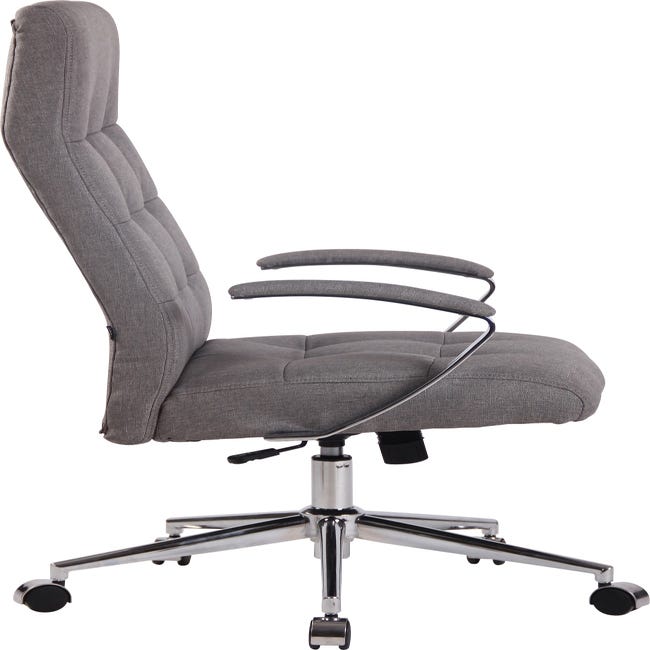 Chaise de bureau à roulette en tissu gris anthracite avec accoudoirs - WIZZ