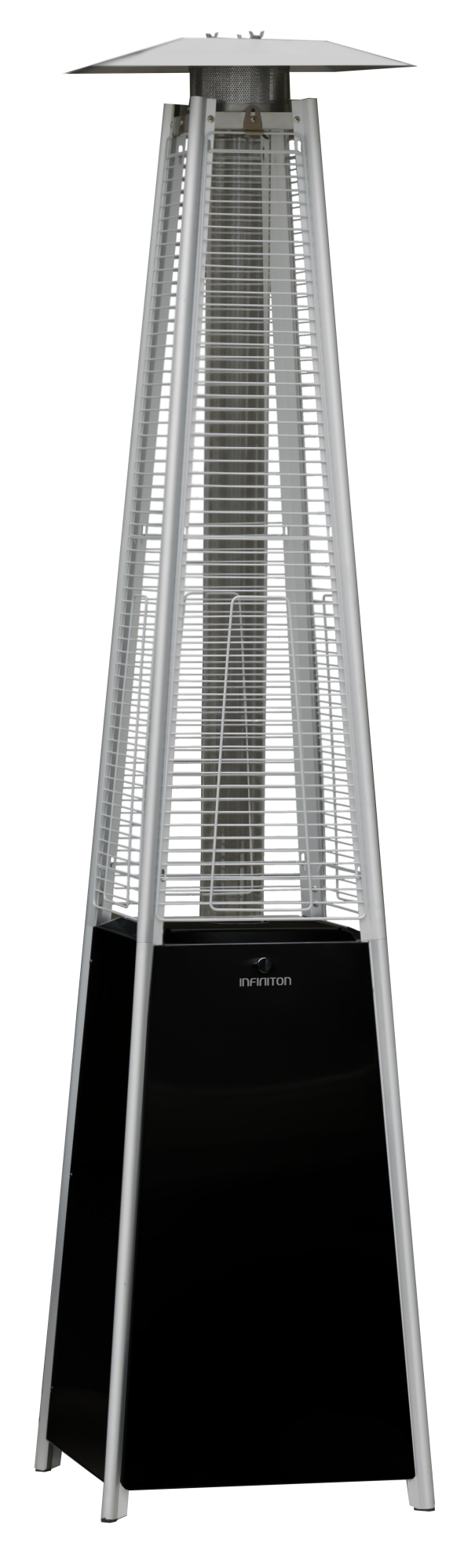 Estufa Exterior Para Terraza Con Diseño En Pirámide De 13kw Color Plata