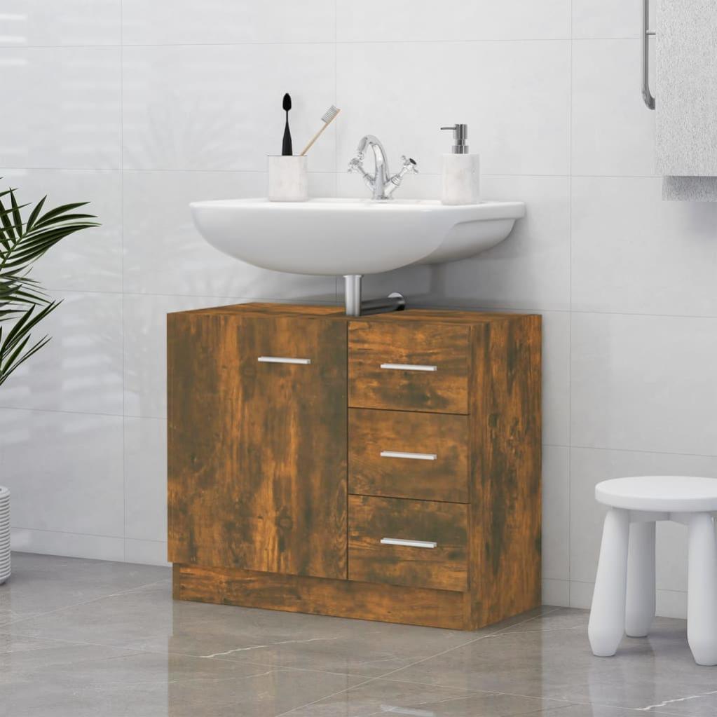 Vidaxl Mobile Sottolavabo Bianco 63x30x54 Cm In Multistrato - Design Elegante E Spazio Di Stoccaggio