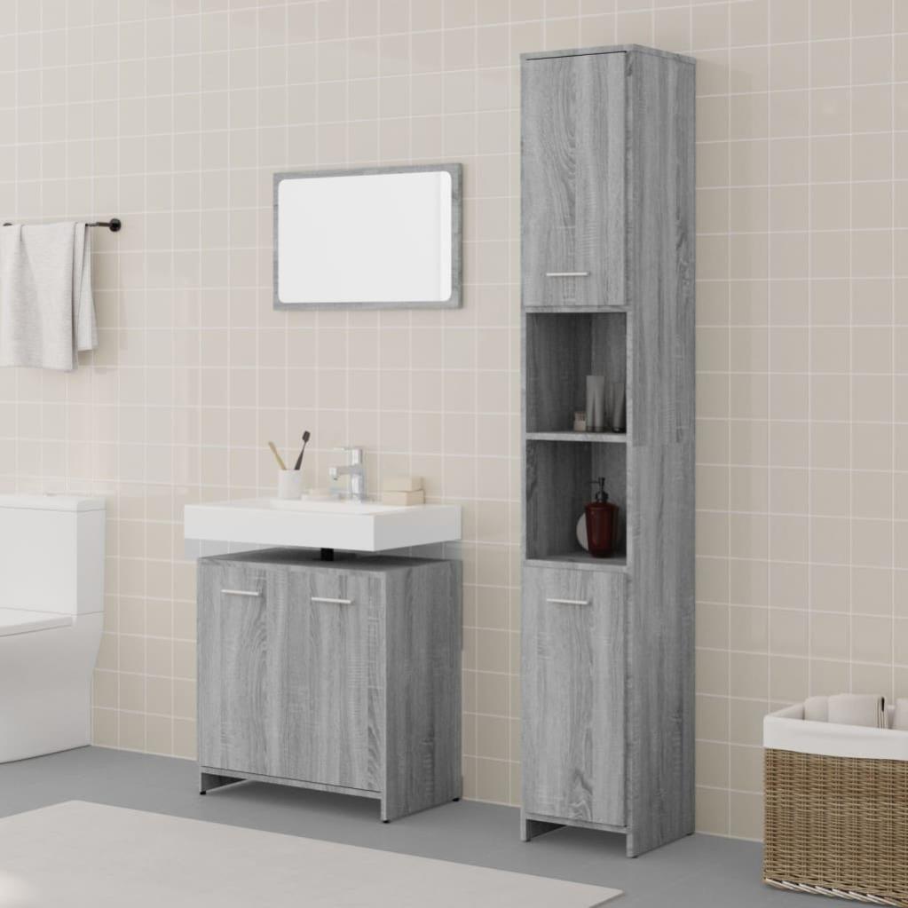Set Mobili Bagno VidaXL - 9 Pezzi Nero Con Lavabi, Armadietti, Specchi E Ripiani - Foto 11