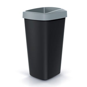 Cubo de basura o reciclaje 70L, VERTICAL, 2 Compartimentos, Papelera  residuos, 76 cm, fácil gestión : : Hogar y cocina