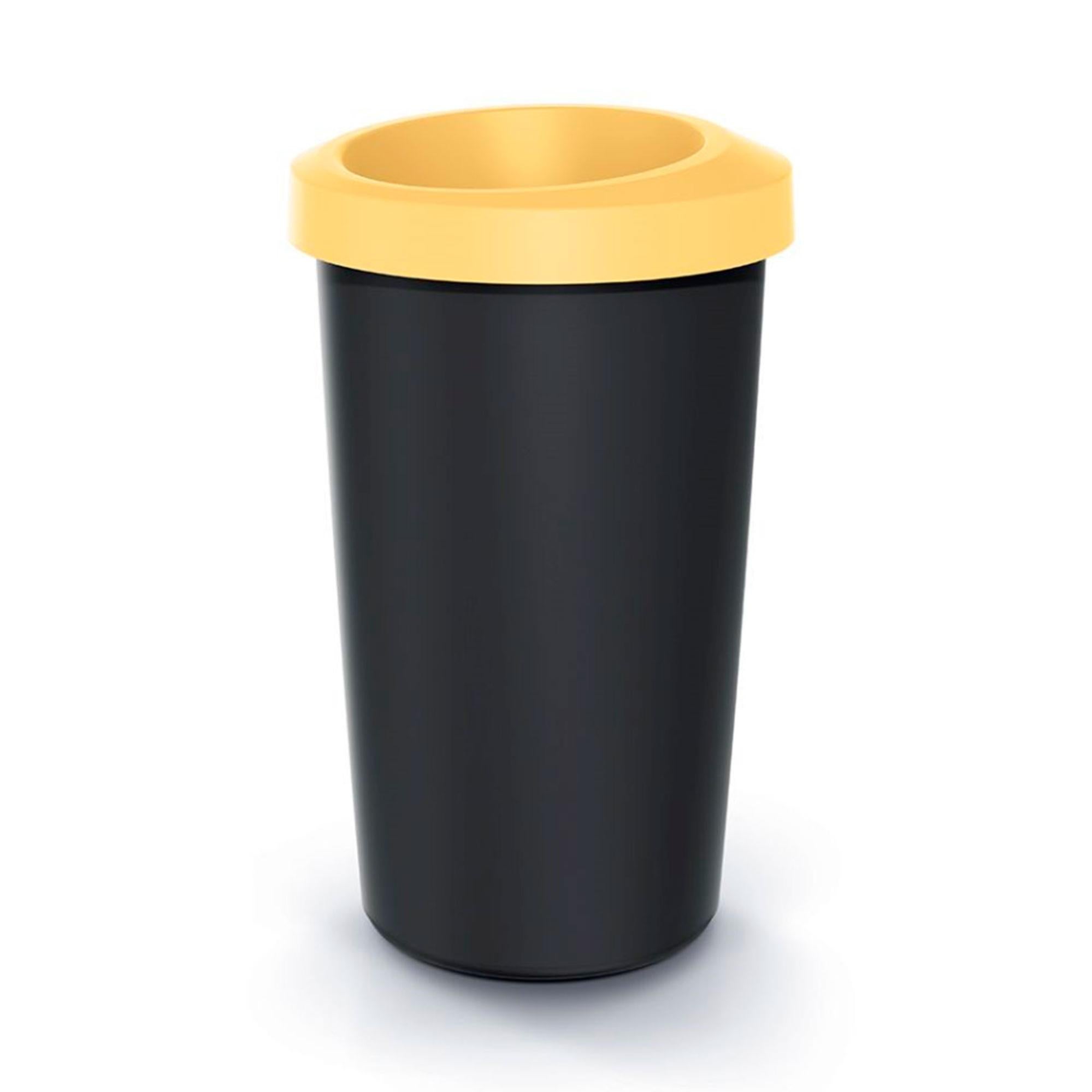 Poubelle De Recyclage 25L KEDEN Avec Couvercle Pratique - Compacta R, Jaune, 31x31x52 Cm - 12