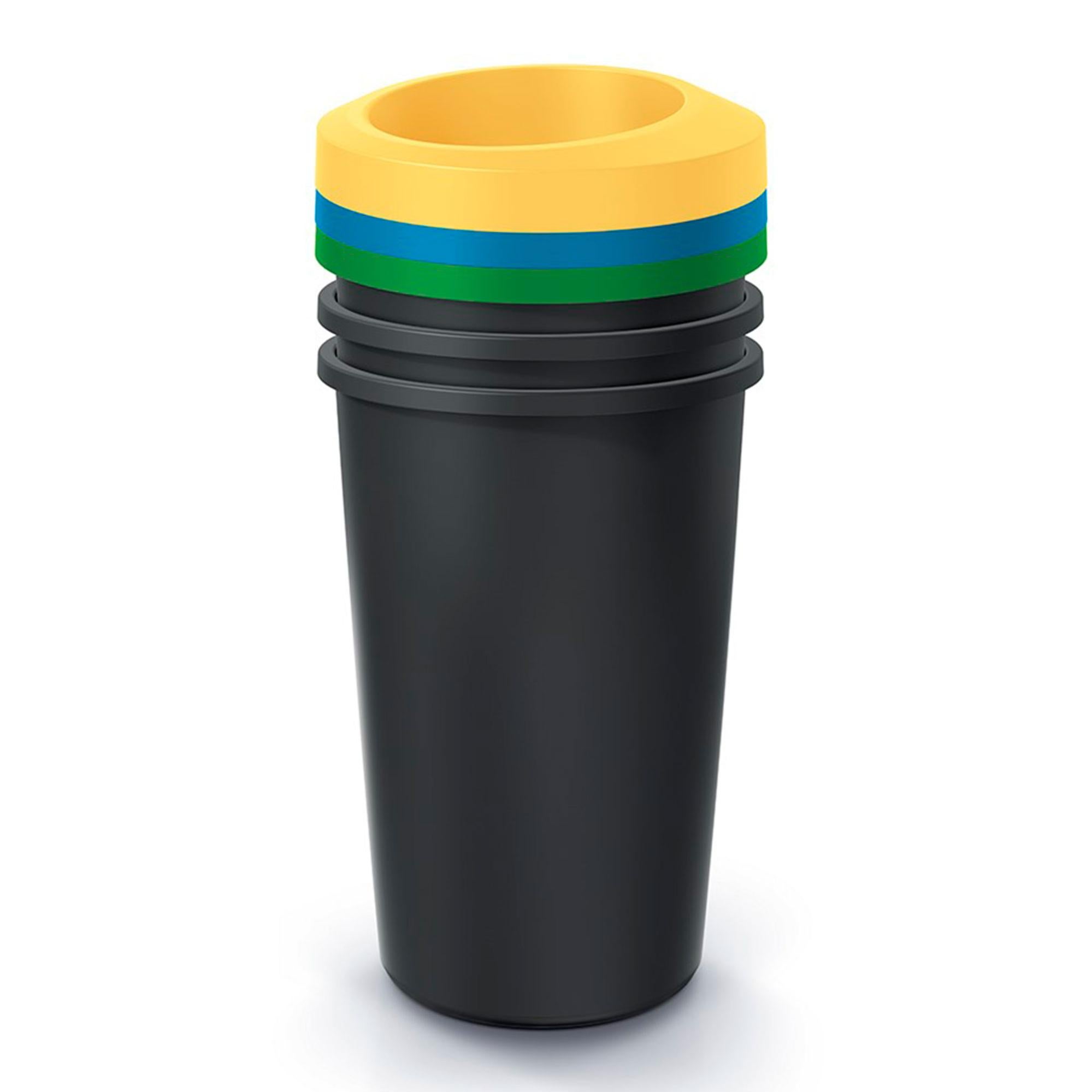 Set di 3 cubi di riciclaggio di 45L ciascuno Keden. - 5